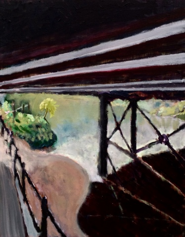 Bradford on Avon Railway bridge. Oil on canvas. 16in x 20in.